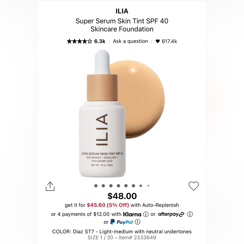 Ilia SPF Skin Tint- brand new!